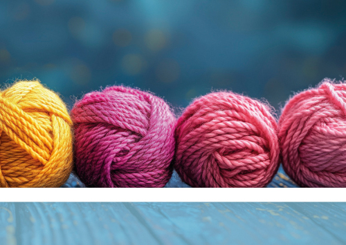 Postkarte Augenblicke der Besinnung - Grußkarte Wollknäuel