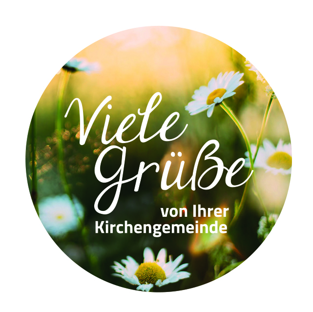 Aufkleber "Viele Grüße von Ihrer Kirchengemeinde"