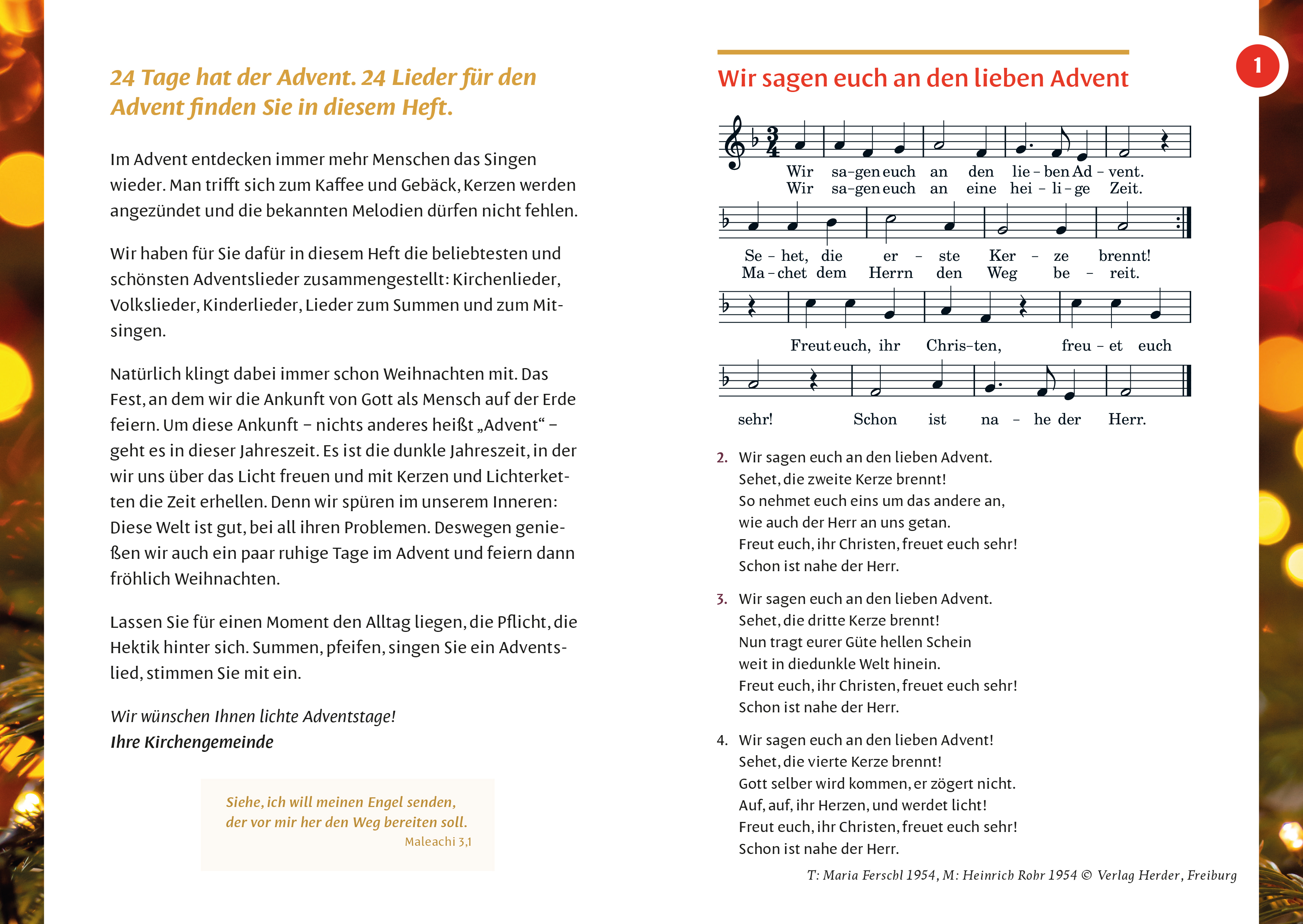 Liederheft "Lebendiger Advent"
