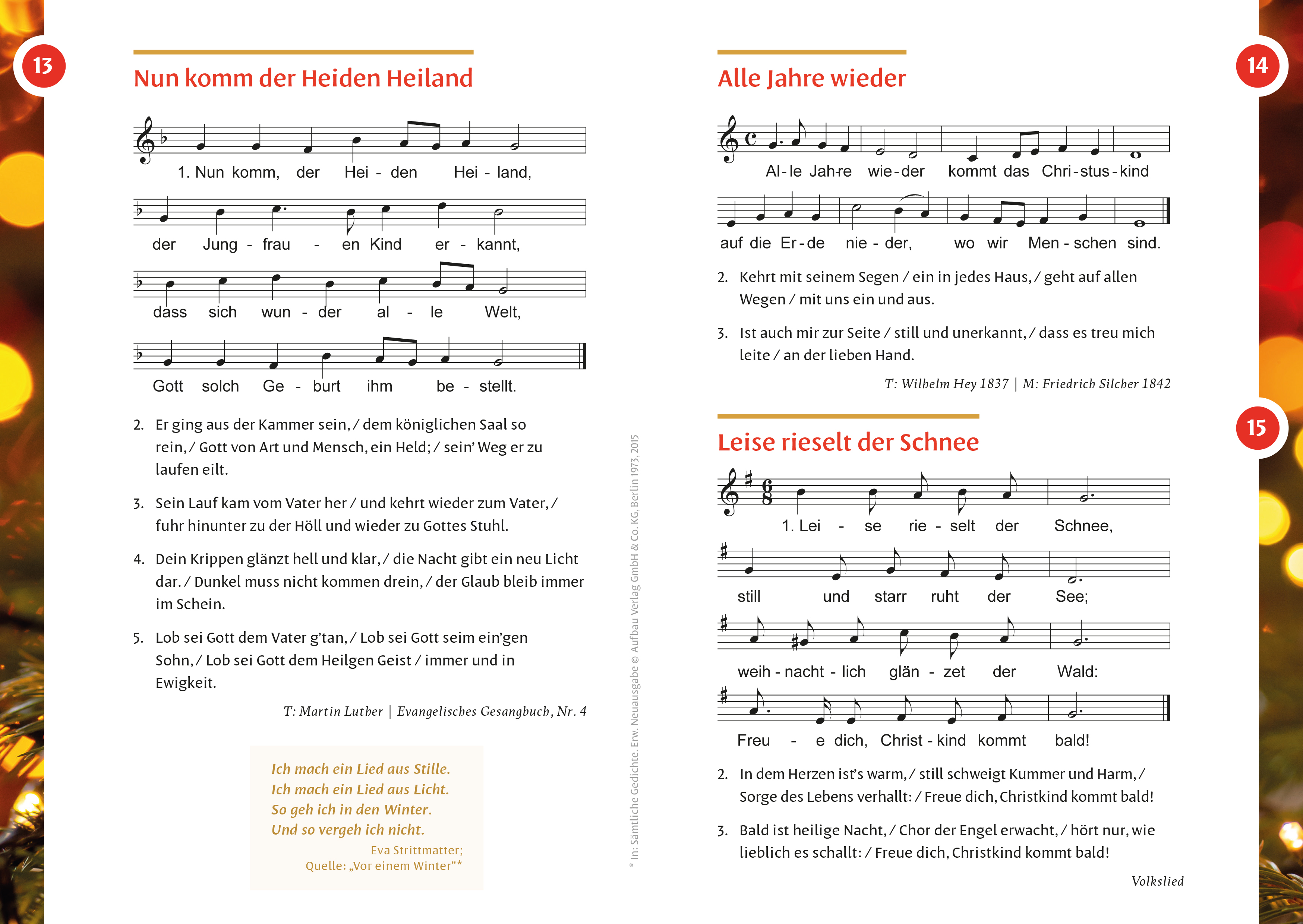 Liederheft "Lebendiger Advent"