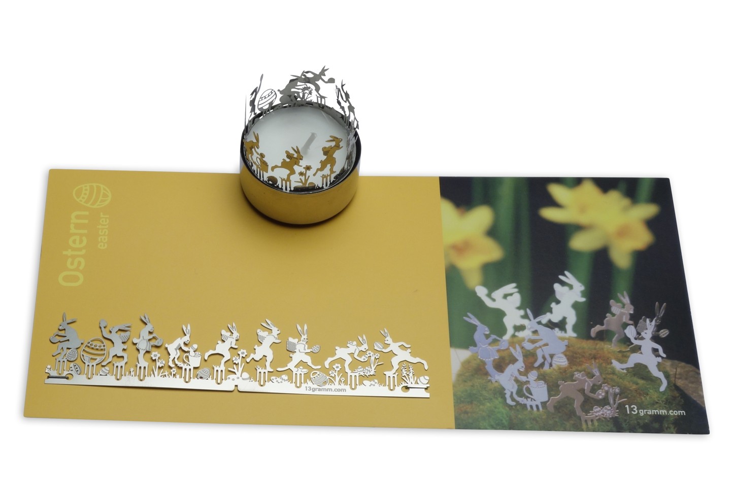 Oster-Windlicht Schattenspiel mit Grußkarte